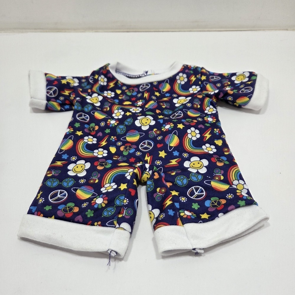 BUILD A BEAR Plush Groovy Rainbow Sleeper 70s Theme Pajamas - Picture 2 of 8